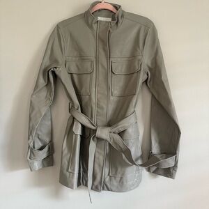 A New Day Target Soft Gray Faux Leather Utility Jacket Size Small